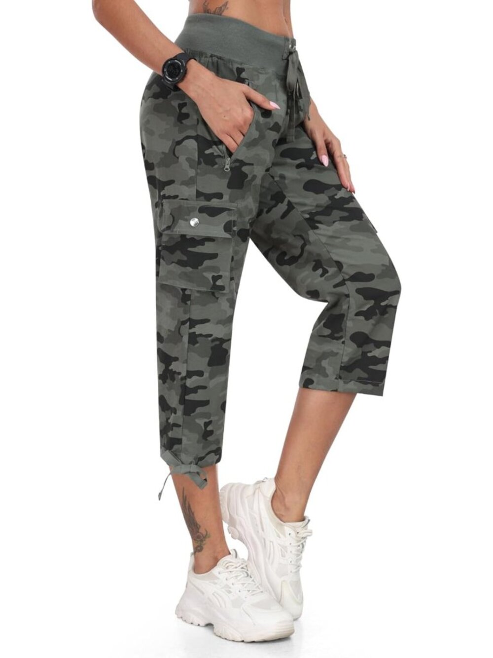 Lightweight Women's Cargo Capris Pants - Loose Fit, Quick-Dry, Casual Hiking